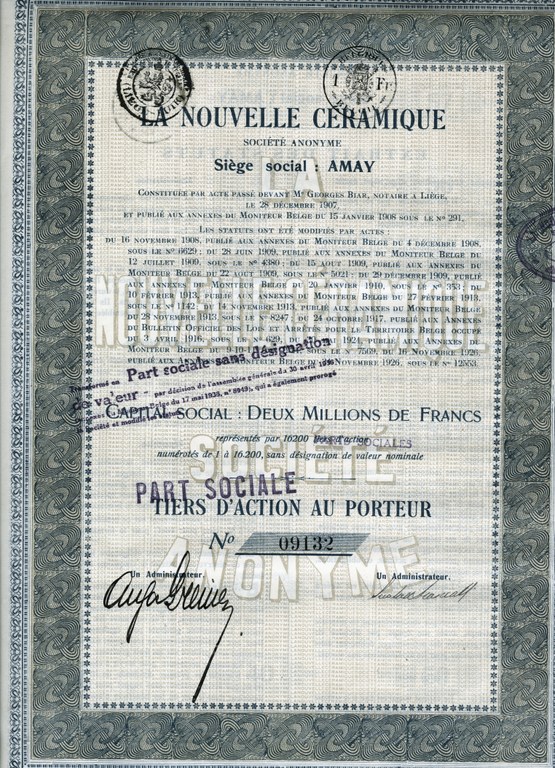 Capital social de l'entreprise