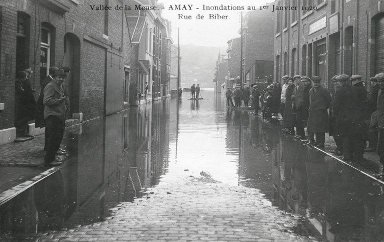 La rue de Biber lors des inondations de janvier 1926