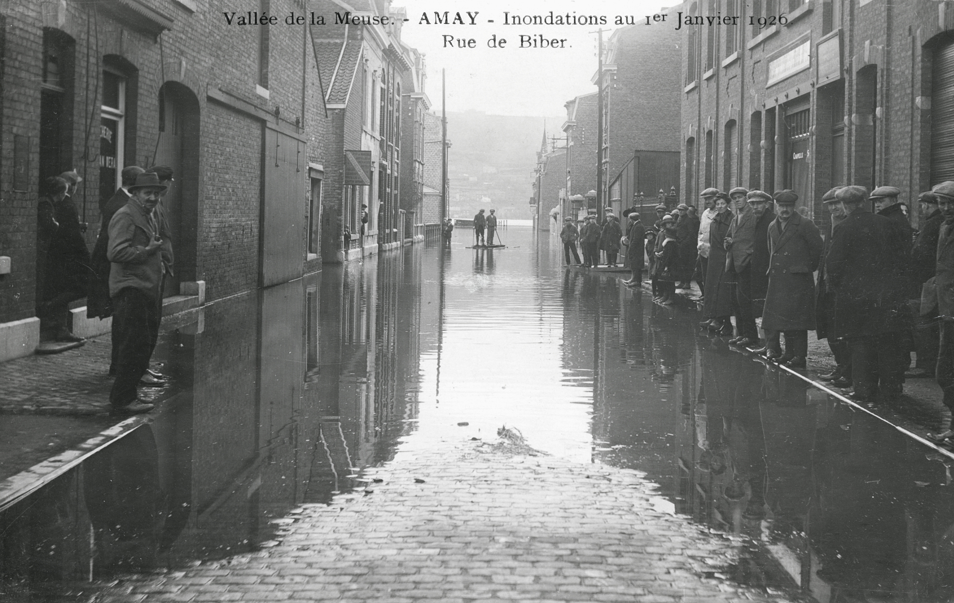 La rue de Biber lors des inondations de janvier 1926